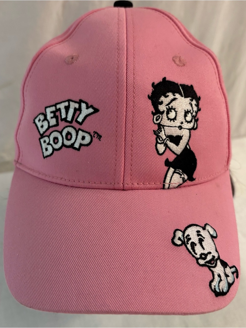 Vintage Betty Boop Pink Cap Pudgy Embroidered Y2K Adjustable Cotton Hat